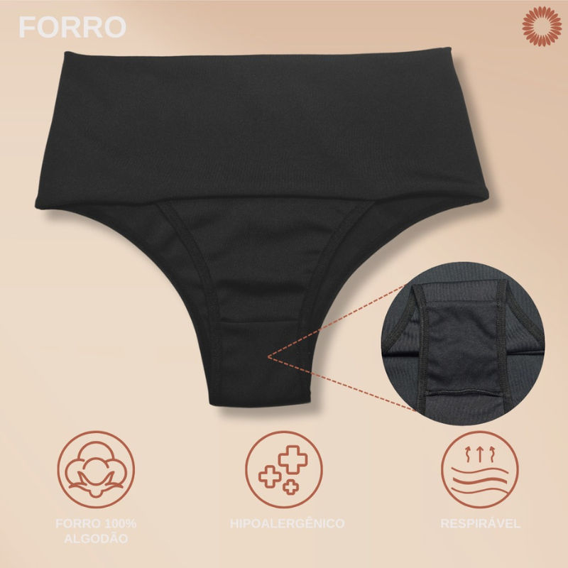 Kit 5 Calcinhas Shape Turbo e Zero Barriga
