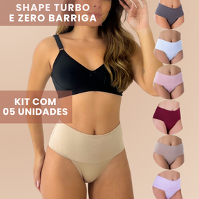 Kit 5 Calcinhas Shape Turbo e Zero Barriga
