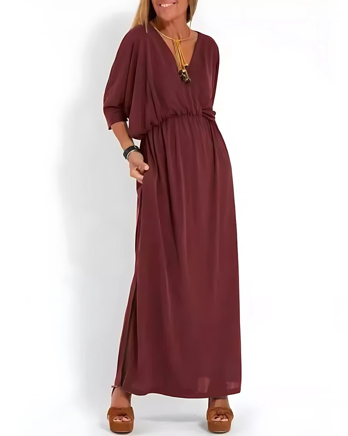 Vestido Ivy - Decote em V | Super Fresco e Solto - Vintage (Primavera 2025)